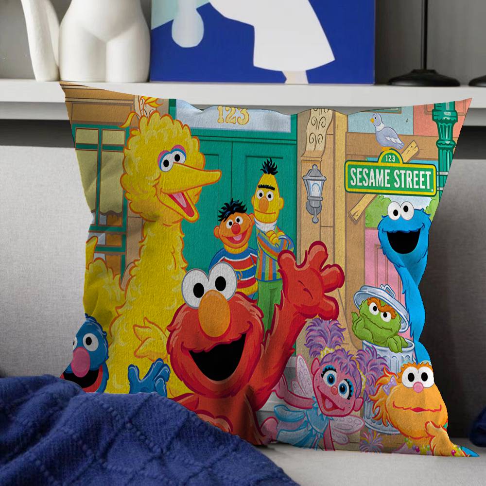 Sesame Street Cartoon Pillow Cover Sofa Cushion Cover Home Room Decoration Children Gift