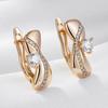 Unique  Rose Gold Color Symmetry Dangle Earrings For Women Luxury White Natural Zircon Accessories Daily Fine Jewelry