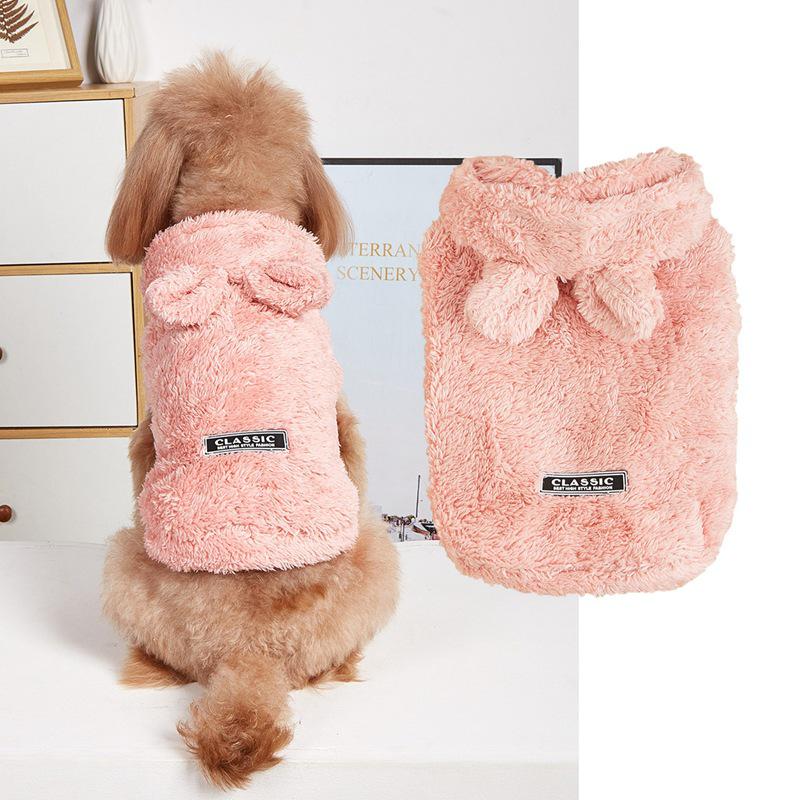 Classic Teddy Bear Plush Pet Costume with Bear Ears - Soft, Comfortable, Leather Tag for Small Dogs Like Chihuahuas.