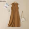 ZANZEA Womens Casual Off Shoulder Summer Sleeveless Dress