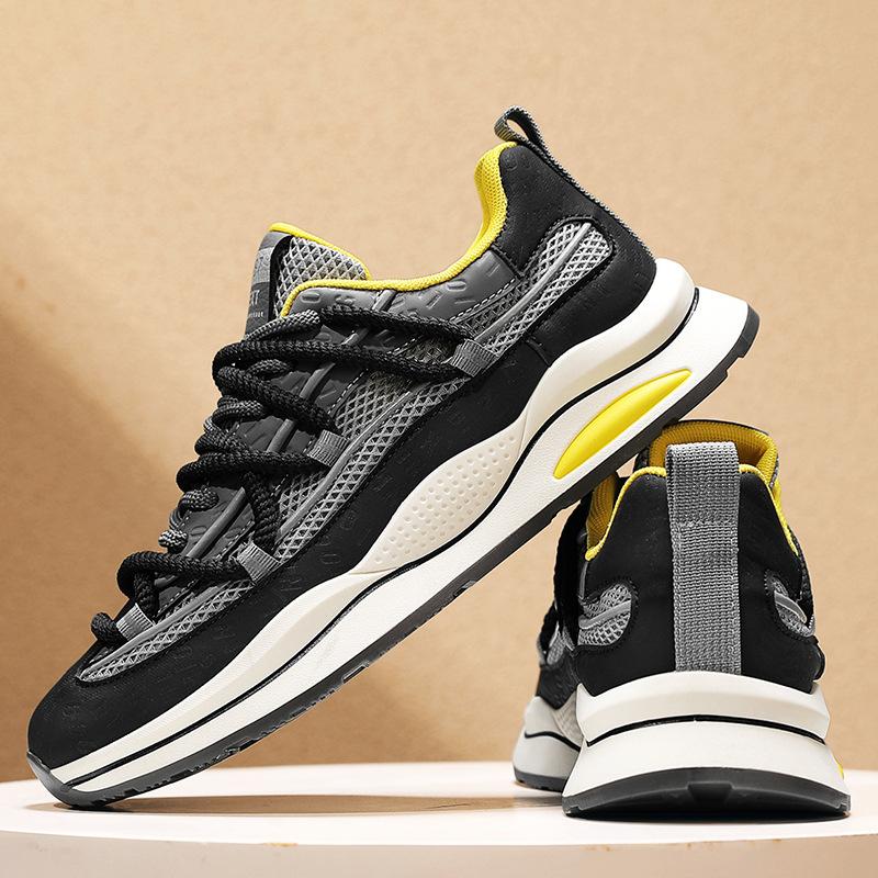 

Модные Повседневные Сетчатые Кроссовки Обувь Форреста Гампа Подростковые Беговые Кроссовки Дышащие Студенческие Туфли на Платформе 44 черный серый