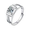 S925 Sterling Silver Moissanite Ring Men's Single Row Diamond Men's Ring 1 Carat Live Ring Simple New Daily Jewelry Gift