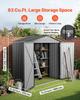 1860 X 1210 X 1841 Mm Metal Garden Shed, Outdoor Storage Shed with Lockable Doors & 4 Louver Vents, Peak Roof Metal Sheds Outdoors Storage, Storaged