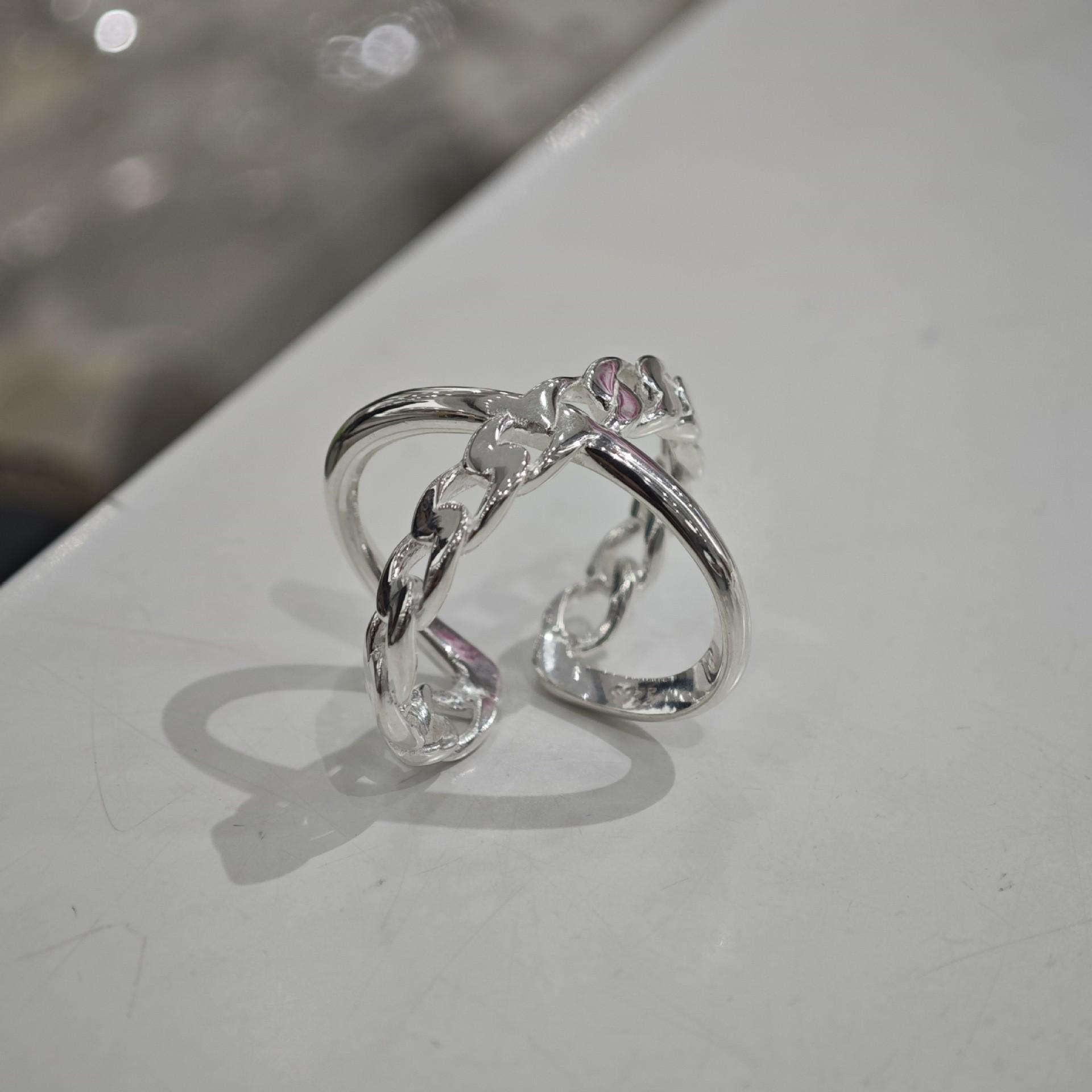 Women s Geometric Minimalist X-Line Open Cross Ring - Versatile, Trendy Index Finger Jewelry Adjustable Open jz7984