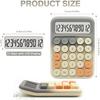 Standard Calculator - Gray White with 12 Digit Display and Big Buttons, Cute Office Calculator