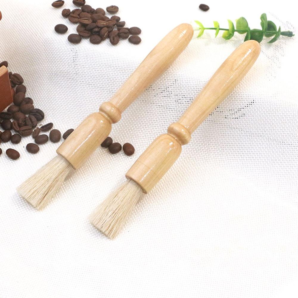 Natural Wooden Handle Cleaning Tool Espresso Cleaner Coffee Grinder Brush Pastry Brush