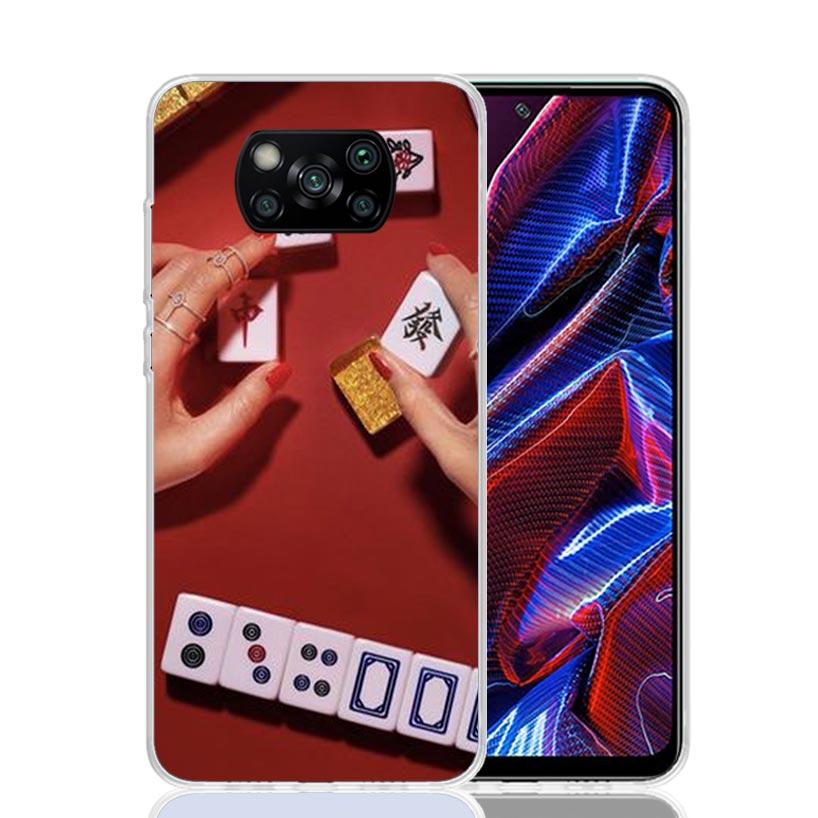 Creative Mahjong Phone Case For Xiaomi Poco F7 Ultra X7 X6 Pro X5 Redmi 15 15C 13 13C 12 12C 10 10A 10C 9 9A 9C 9T Shell Poco X7