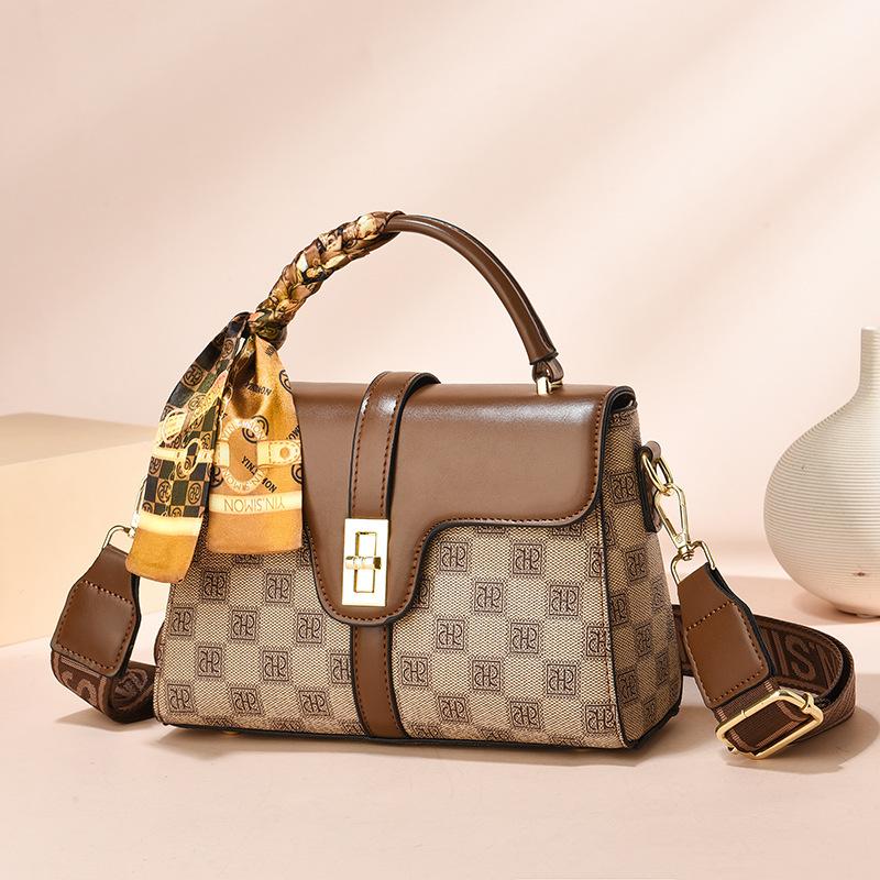 New Plaid Versatile Flower Premium Sense Popular Bag Women's Crossbody One Shoulder Portable Versatile Bag