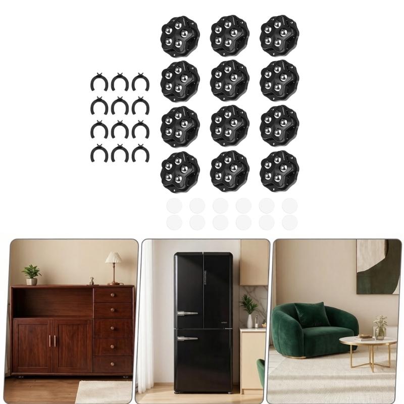 12pack Auto Adhesive Furniture Casters With 360 Degree Swivels Heavy Type Furniture Wheel Furniture Rollers With Steel
