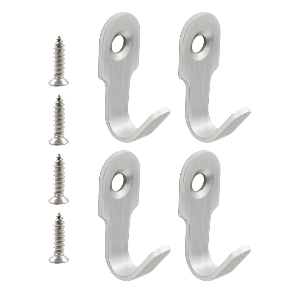 4Pieces Practical Stainless Steel Hook Accessory for Home or Office Use Strong Load Capacity and Simple Setups