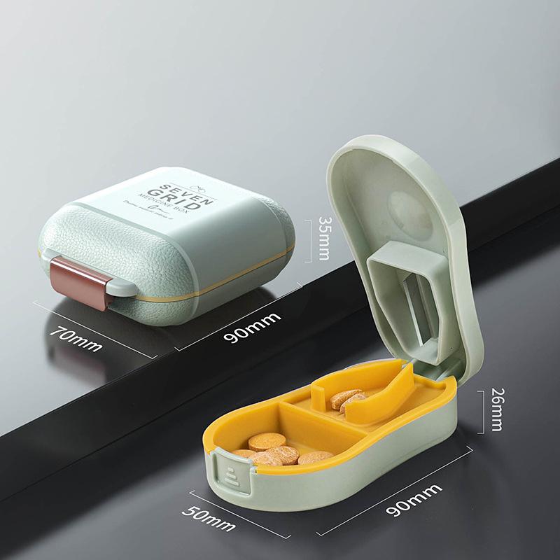 Tragbare kleine Medikamentenbox Feuchtigkeitsgeschützt Versiegelt Klappdeckel-Design Wasserdichtes Design Vitamin- und Medikamentenaufbewahrungsbox
