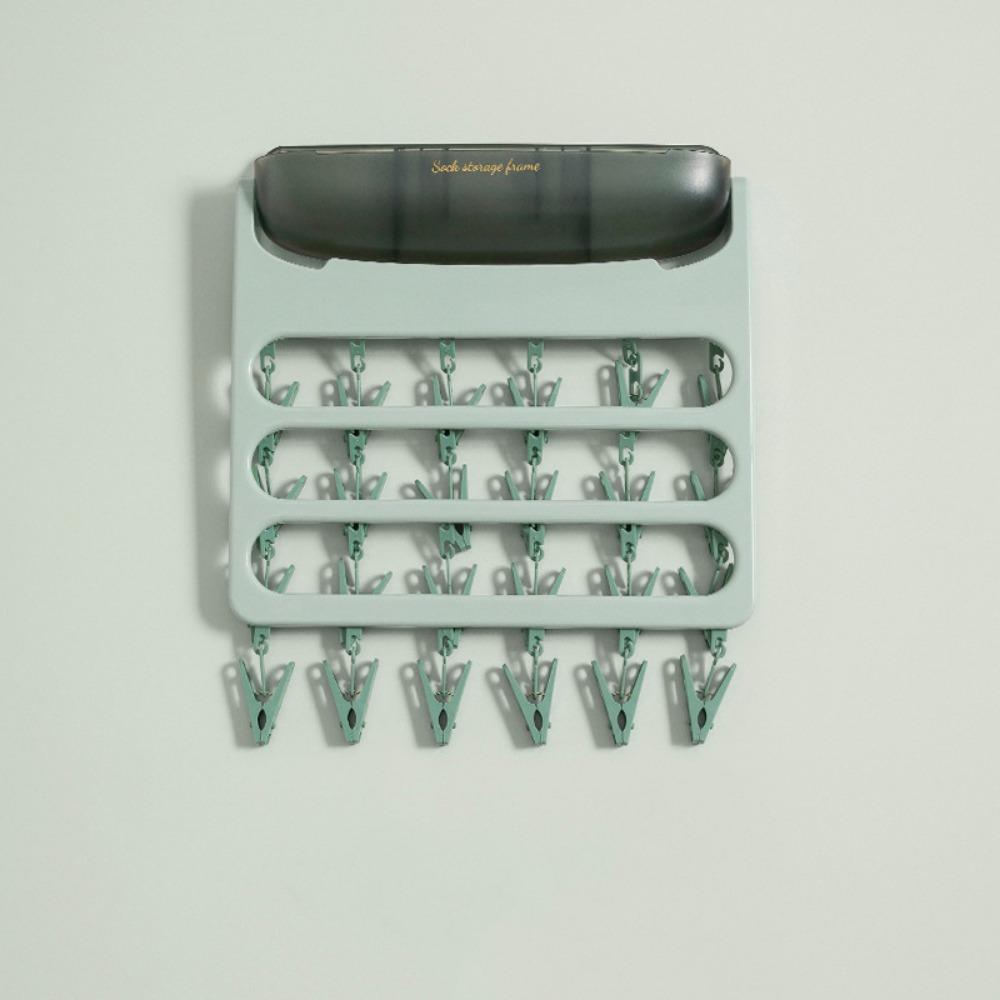 Windproof 24 Clips Clothes Hanger Plastic Cloth Drying Rack Underwear Drying Rack for Home