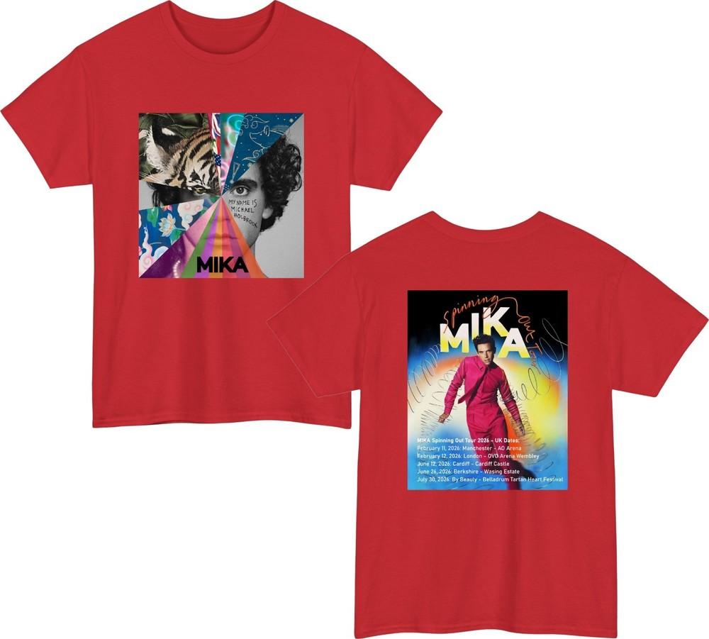 Mika Music Tour 2026 Unisex TShirt Spining Out Rock Music Colorful Streetwear S