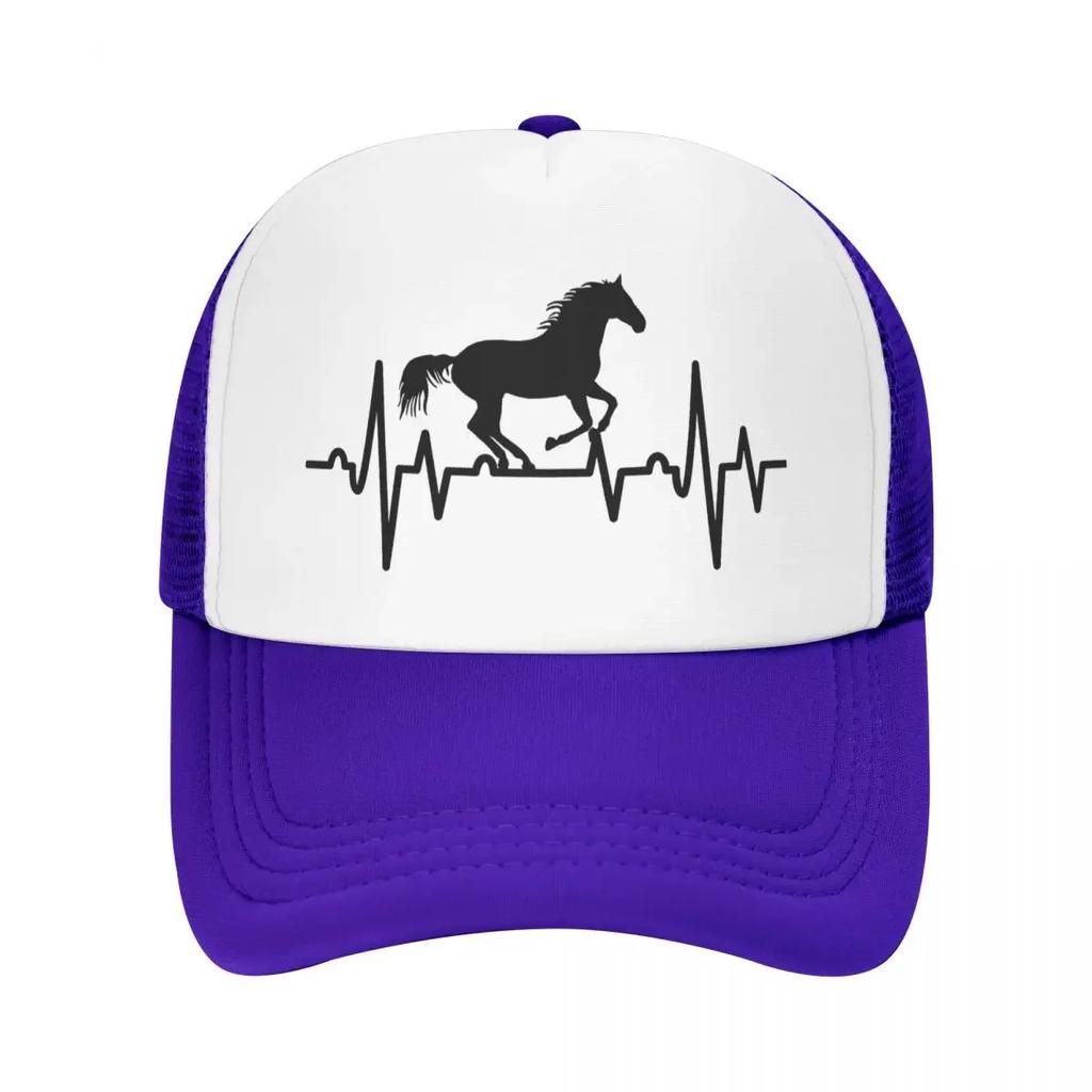 Custom Heartbeat Horse Baseball Cap Outdoor Women Unisexs Adjustable Animal Lover Trucker Hat Summer Personalized Dad Hat