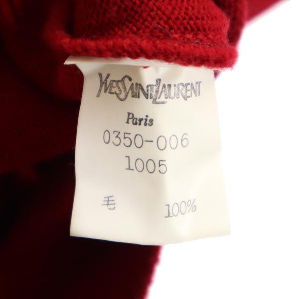 Yves Saint Laurent Wool Long Sleeve Sweater 36 Red Knit Women Used
