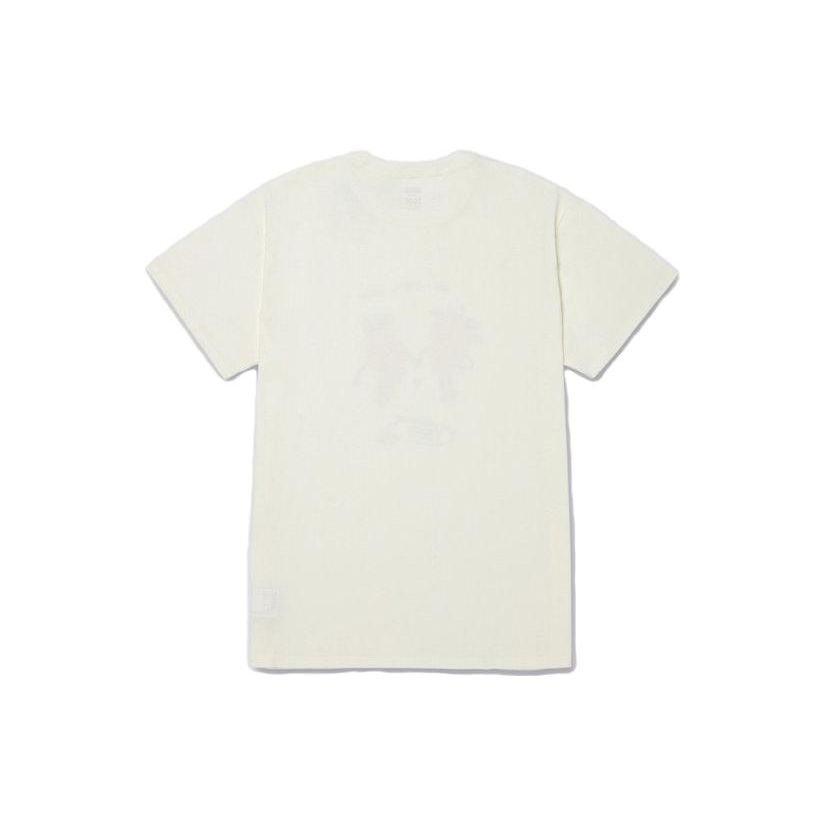 Vans Letter Strawberry Print American Vintage Pattern Round Neck Pullover Short Sleeve T-Shirt Women Tops Off-White VN00091RFS8