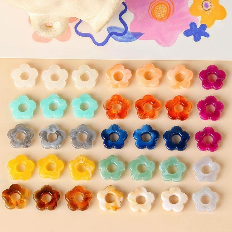 10pcs Resin Flower Pendant Ornament Hollow Flower Charm Beads Jewelry DIY Supplies for Keychain Hanging Pendant Making