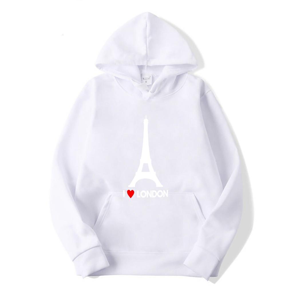 I Heart London Eiffel Tower - Joke Hoodies Anime Clothes Hoodies Graphic Tees Mens White Hoodies