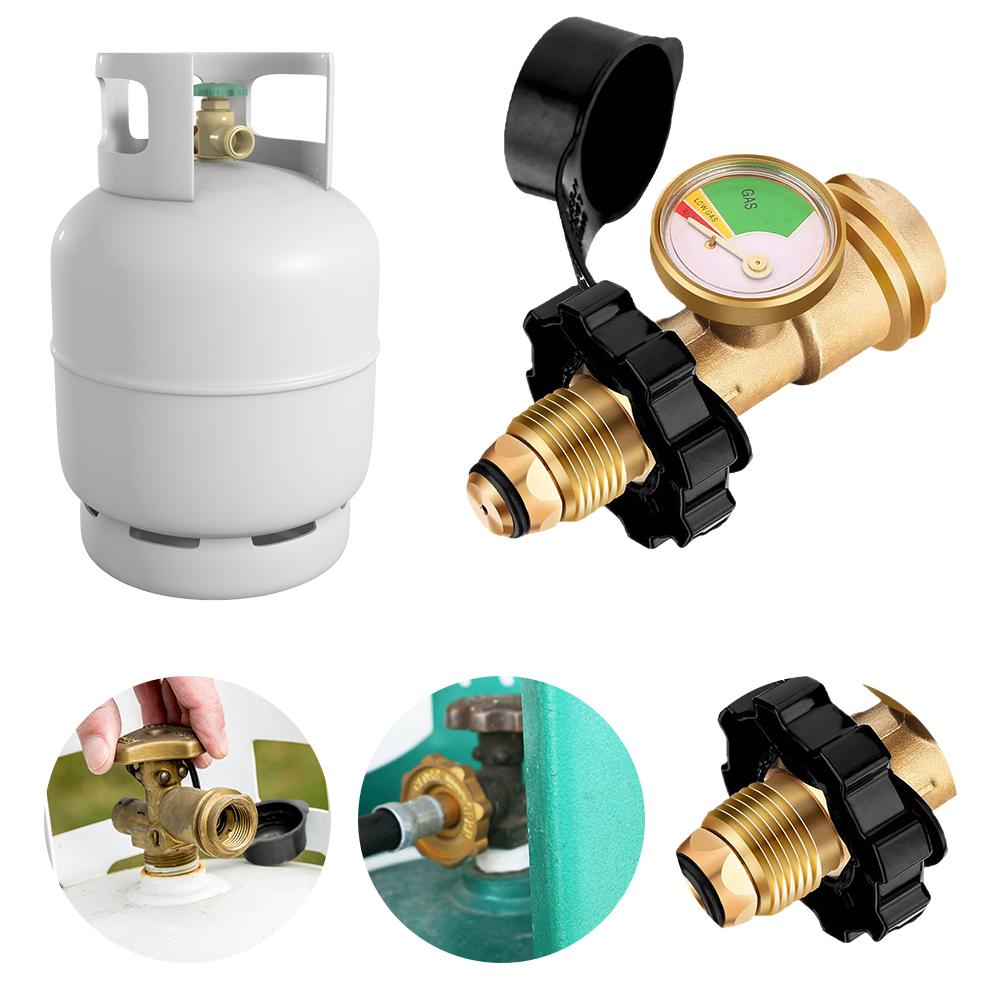 Brass Propane Tank Gauge Adapter Propane Level Indicator Propane Tank Gauge Level Indicator for Cylinder BBQ Gas Grill RV Camper