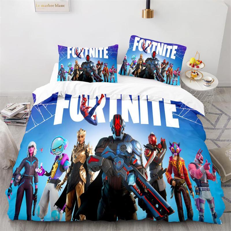 Σετ Κλινοσκεπασμάτων Fortnite Κάλυμμα Παπλώματος Παιχνίδι Cosplay Κάλυμμα Κρεβατιού Υπνοδωμάτιο Κλινοσκεπάσματα Anime Καρτούν Μαξιλαροθήκη Διακόσμηση Δωματίου Χριστουγεννιάτικο Δώρο