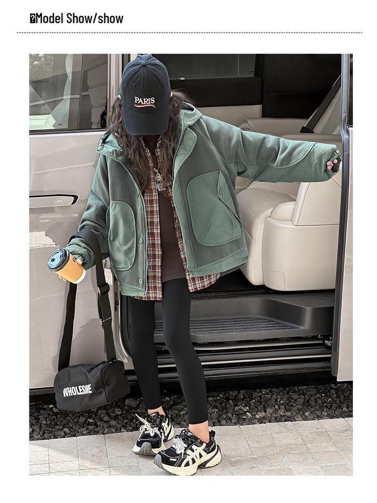 2025 Girls' Aoli Velvet Warm Cotton-Padded Top - Autumn/Winter Outerwear for Kids