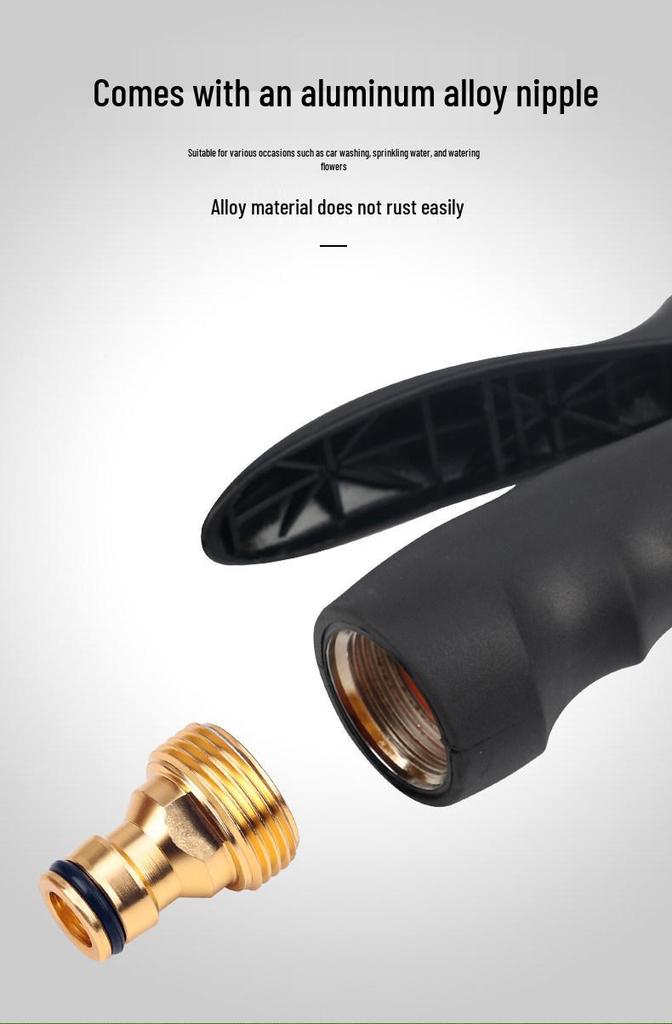 Adjustable Metal Water Spray Gun for Cars, Gardens, & Home. Perfect for Car Wash, Watering Plants, and Household Cleaning Tasks.