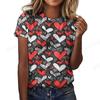 Summer Women T shirt 3d Love Heart Pattern Print T-shirt Women Fashion Crew Neck Short Sleeve Graphic Tshirt Lady Tops Tees New