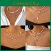 Geometric Pearl Bow Necklace With Adjustable Length For Fashion Enthusiasts