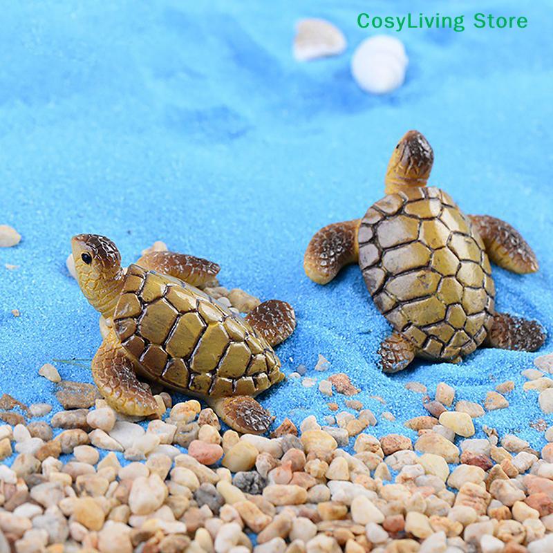 Mini Sea Turtle Resin Model Aquarium Ornament Home Landscape Decoration Fine Workmanship Fish Tank Layout Prop 1pcs