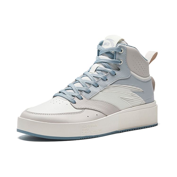 Anta Milk Cap 2 Non-Slip Shock Absorbing Lightweight High-Top Sneakers Men Sneakers White Blue 912338008-2