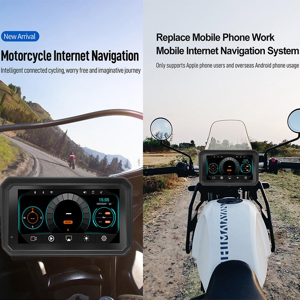 Motorcycle DVR Dual Recording And Split Screen Display Motorcycle DVR Support Tire Pressure Sensor