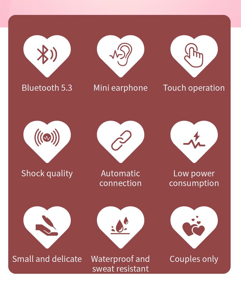 Heart-Shaped K520 Rotatable Bluetooth 5.4 TWS Headset - Deformable Dual Model