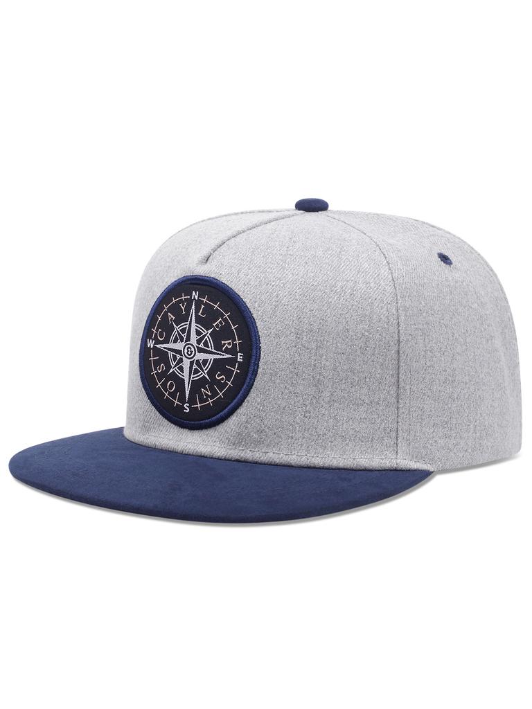 Compass label pattern versatile casual sports style couple style simple flat brimmed hat for men and women outdoor travel