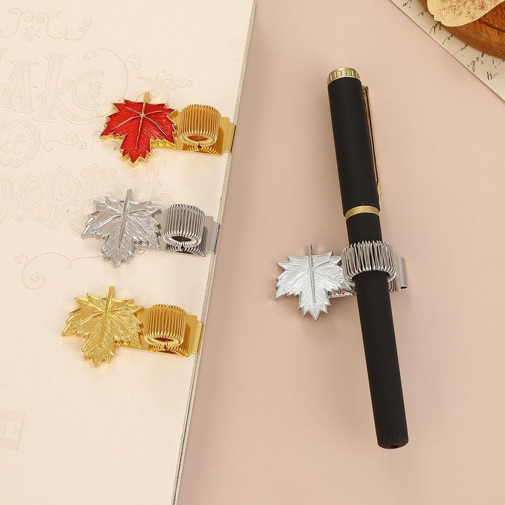 Metal Spring Pen Clips Bookmark Pen Loop Holder Cute Pencil Holder Stationery Supplies