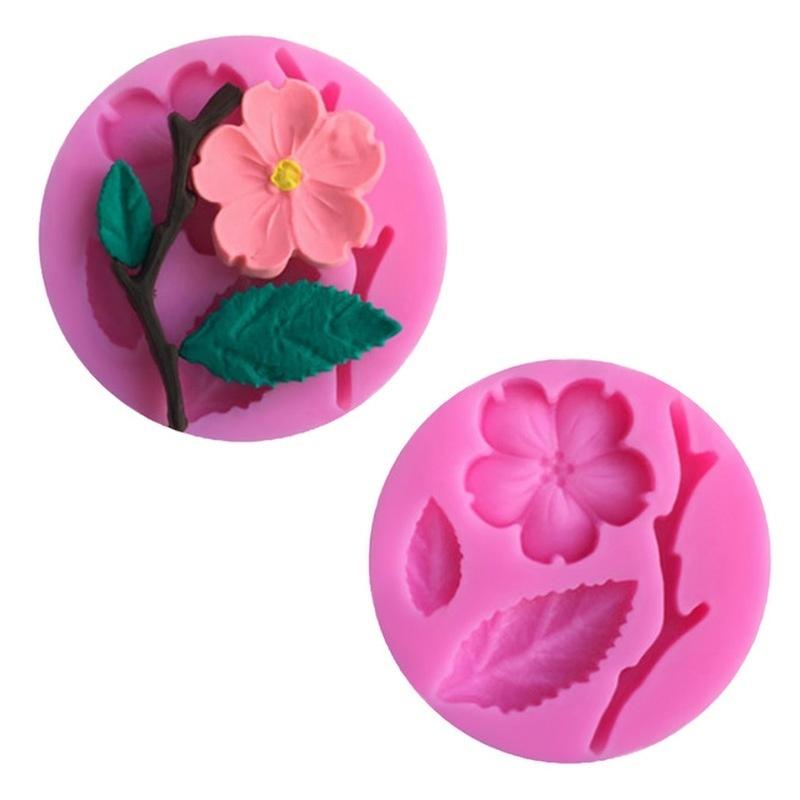 1PC Candy Mould  Peach Blossom Shape Fondant Molds Cake Decorating Tools Chocolate Mold Soap Cake St