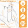 2 Pcs Over Door Hook Metal Double Door Hanger Hook Kitchen Bathroom Cabinet Door Back Type Coat Towel Storage Hanger