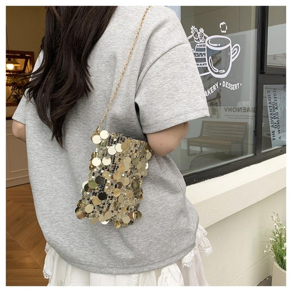 Fashion Portable Sequined Shoulder Bag Large Capacity Multifunctional Phone Purse Chain Crossbody Bag Women