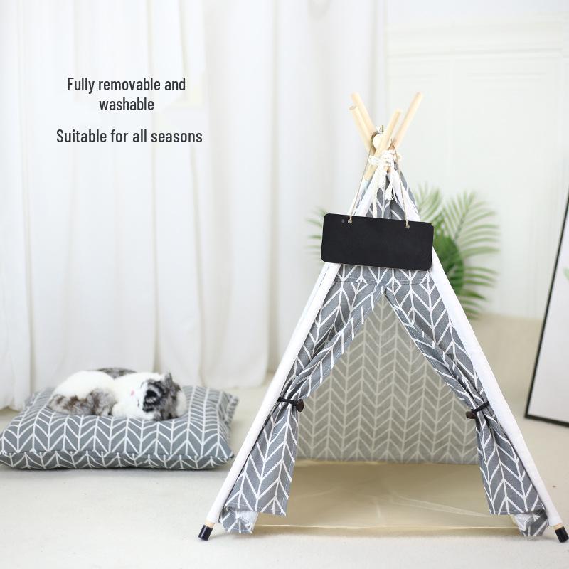 Fully Washable Pet Tent: Foldable Cat Bed & House for All Seasons
