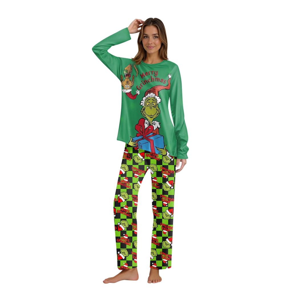Christmas Prints Family Matching Long Sleeve Tops+Pants Set Family Matching Sets