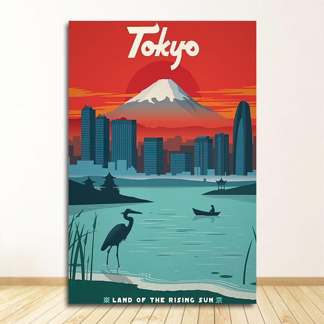 Prints Wall Art Canvas Painting Room Home Decor Bangkok Tel Aviv Europe World City Tour Travel Scenery Vintage Landscape Poster