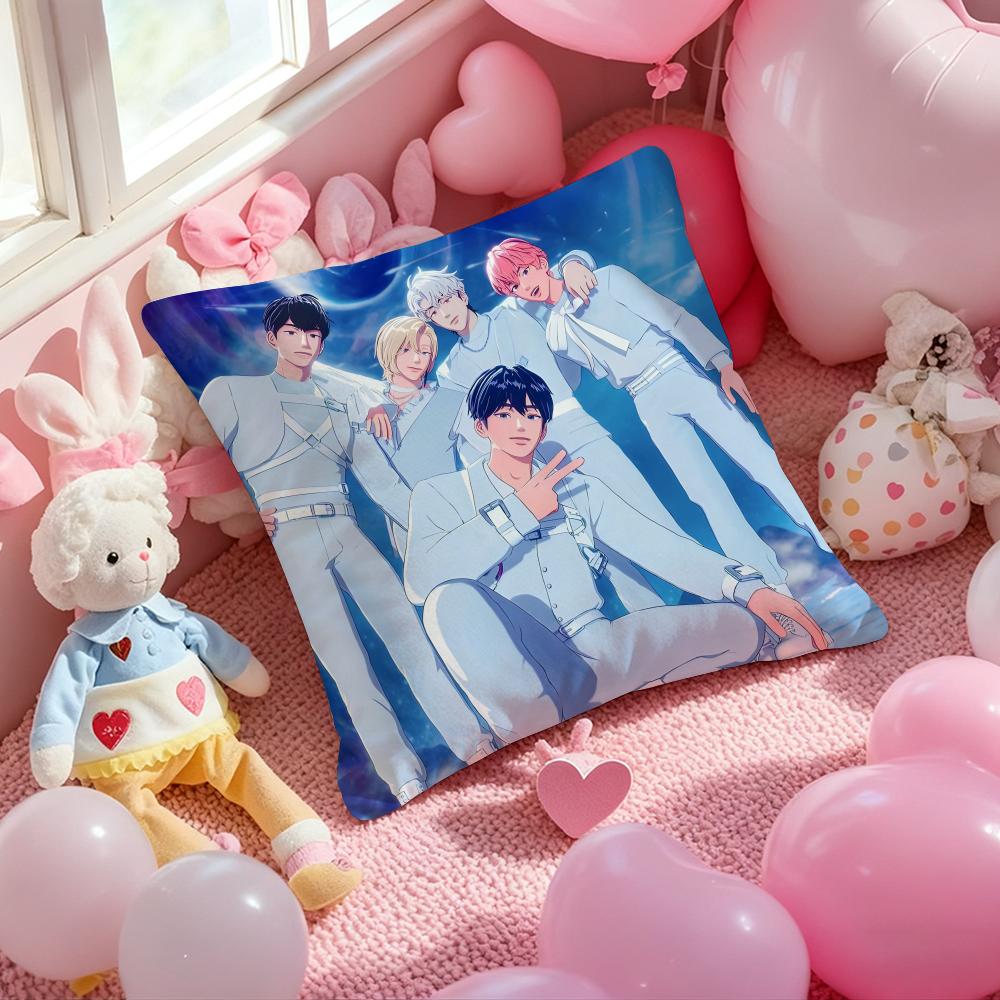 Kpop P-PLAVE Cushion Cover Pattern Printed Pillowcase for Living Room Sofa Cushion Cover & Bedroom Decor 12x12Inch