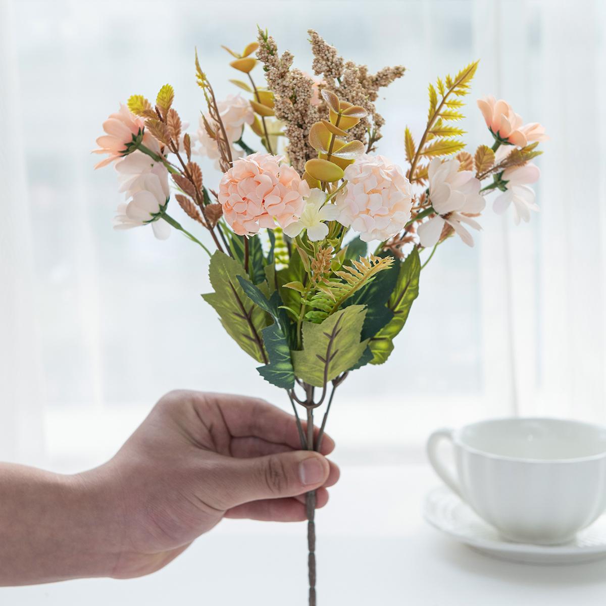 

1/4 шт. Искусственные цветы Шелковая хризантема Свадебный букет Свадьба Сад на открытом воздухе Дом Ваза Настольный декор Искусство Настенный подарок Аксессуар 1PC шампанского