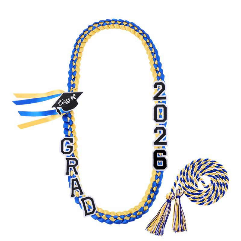 2026 New Sale Graduation Leis Class Of 2026 Grad Handmade Ribbon Lei Ribbon Necklace With Grad Letter