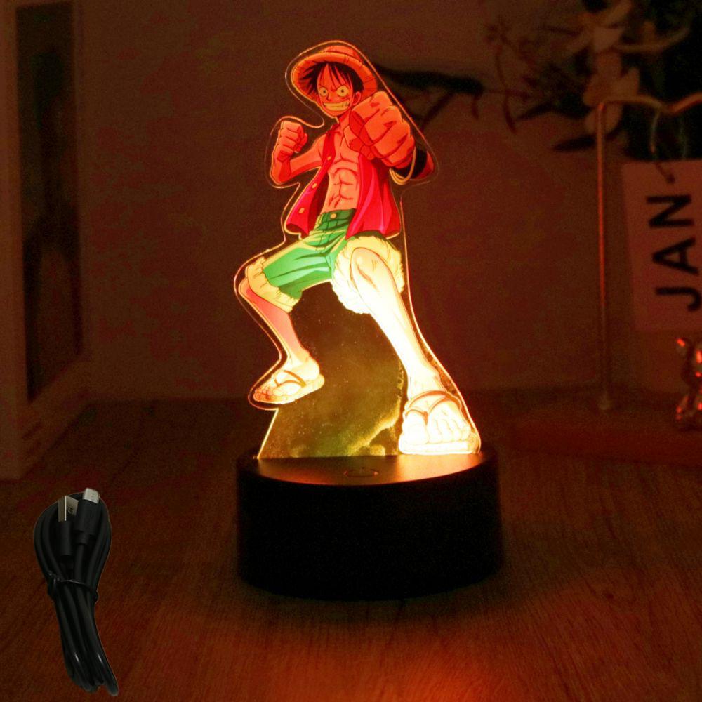 

Animation Figures Latest 3D Lamp 16cm One Piece Luffy Roronoa Smart Touch LED Night Light Home Decor Room Kid Celebration Miniature Playthings