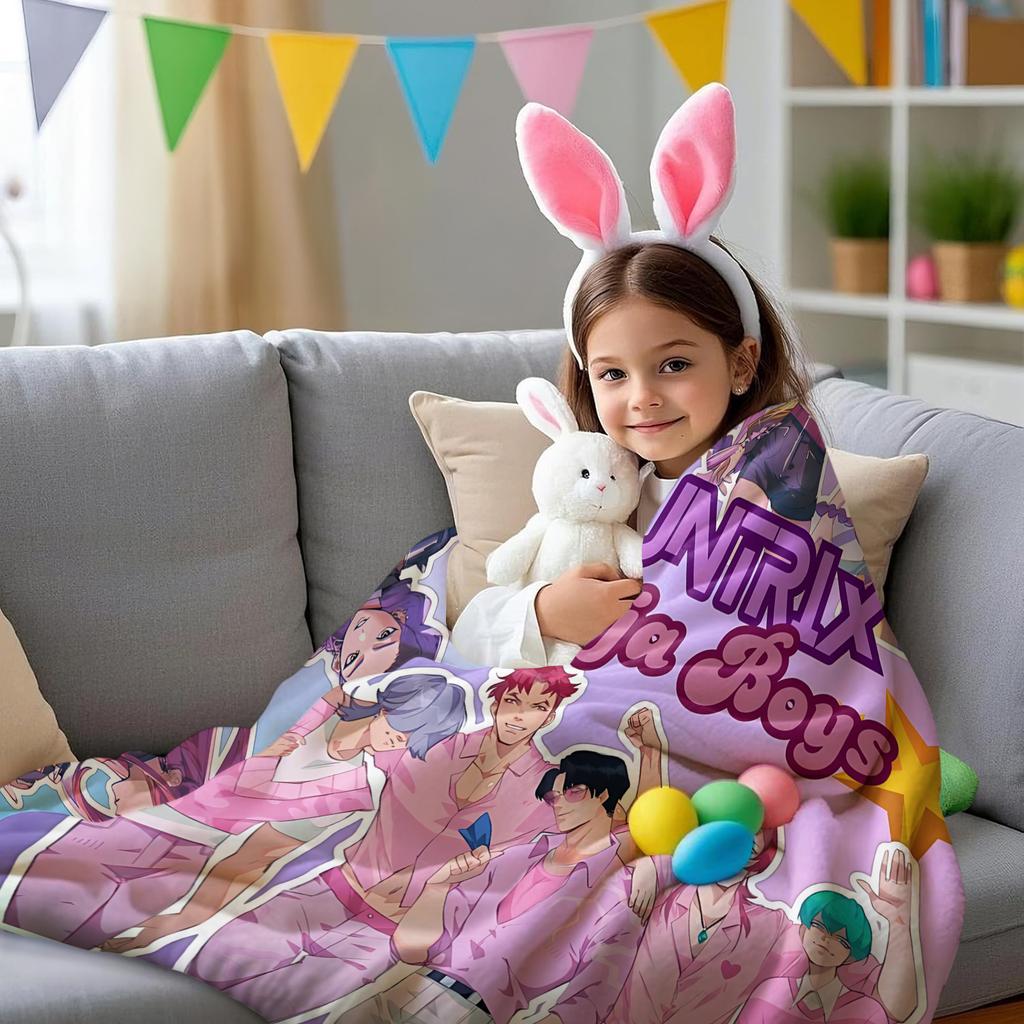 Hot Virtual Girl & Boy Group HUNTR/X & SajaBoys Blanket Cozy Warm Flannel Blanket for Boys Girls for Home Camping Office Decor