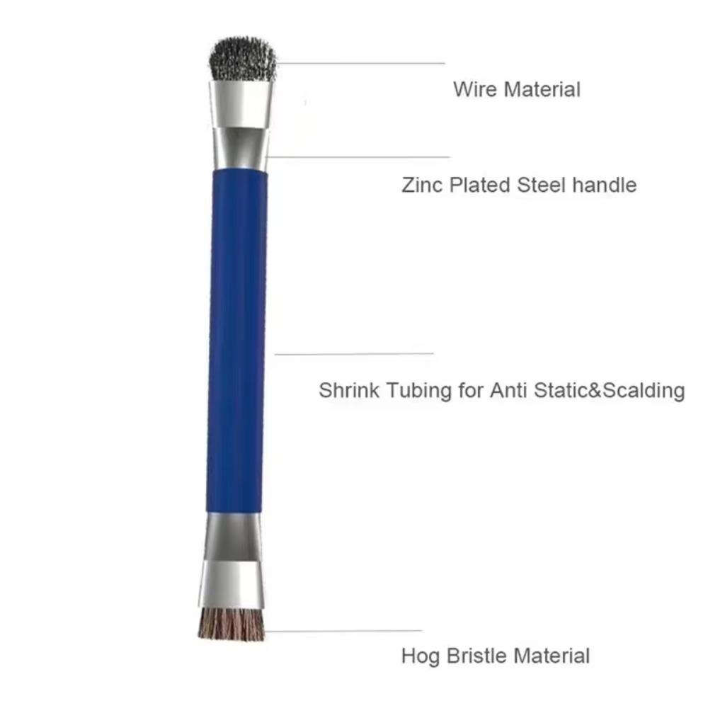 New ESD Safe Safe Brush Steel Wire Brush Precision Double Head Brush Anti-Static Keyboard Cleaning Tools Piano Maintenance