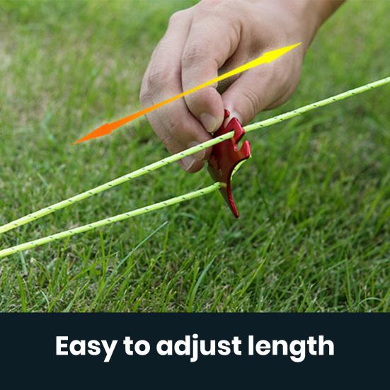 5Pcs Wind Rope Buckle Porous Non-slip Turtle Back Shape Aluminum Alloy Turtle Back Curved Rope Winder Outdoor Camping