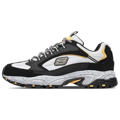 Stamina Series Trendy Thick Sole Patchwork Shock Absorbing Durable Low Top Dad Shoes Men Sneaker Black 51286-BKGY