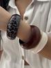 Vintage Punk Leopard Breite Klobige Harz Acryl Smudging Armreifen für Frauen Geometrisch Unregelmäßig Manschetten Armreifen Pulseras Schmuck