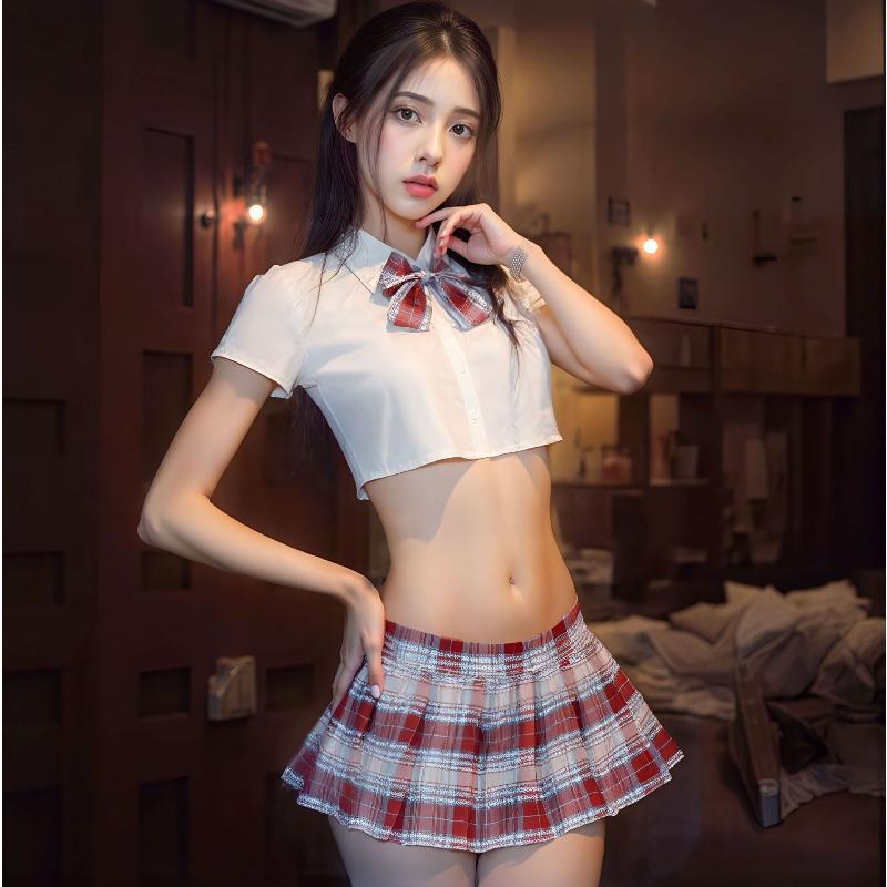 Female Sexy Campus JK Uniform College Seduction Pure Lust Pleated Skirt Sexy Lingerie